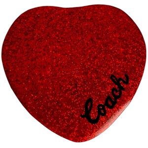 Coach Glitter Heart Compact NWT